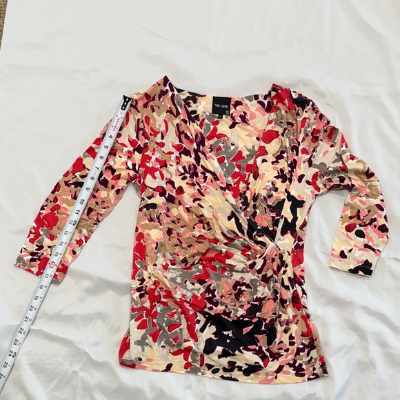 NIC+ZOE Red and Black Abstract Wrap Top—Medium - Picture 12 of 12